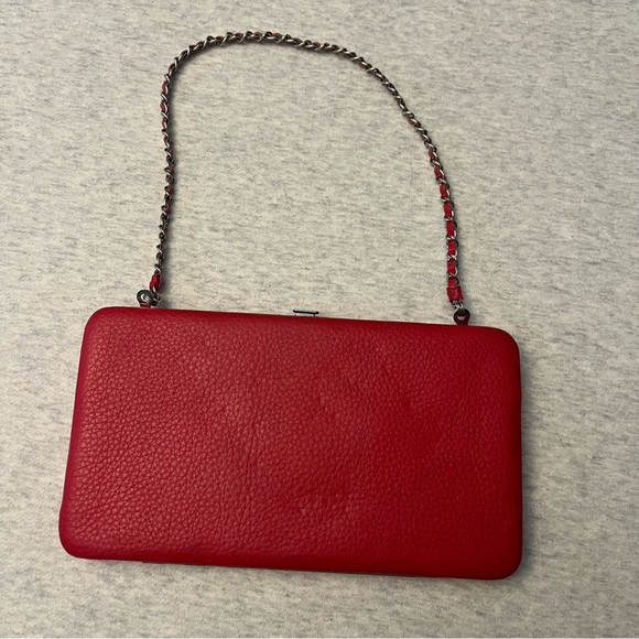 Radley London Red Leather Chain Clutch Wallet - Picture 12 of 16